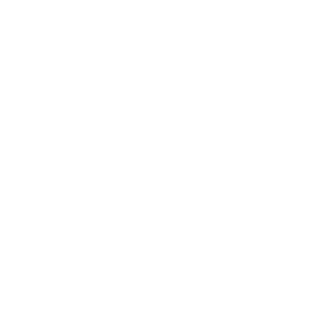 A simple white outline of a plant with two leaves on a black background.